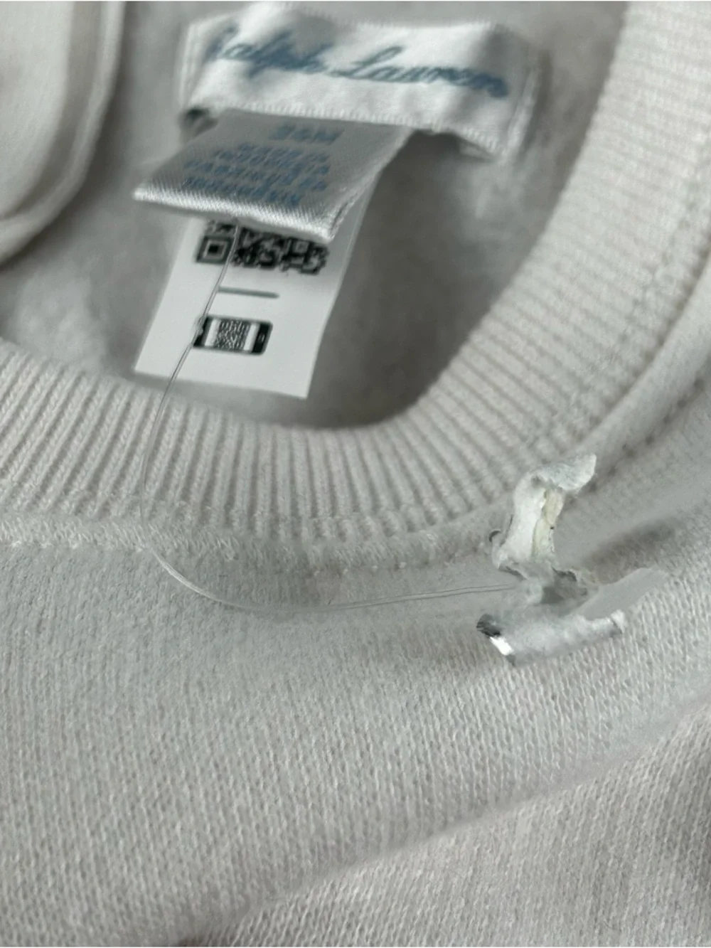 Ralph Lauren Dress Baby Girl 24 Months Pony Logo White Jersey Top Chambray Skirt